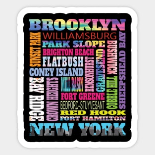 Brooklyn New York Neighborhoods Skyline Bklyn Pride Gifts Sticker